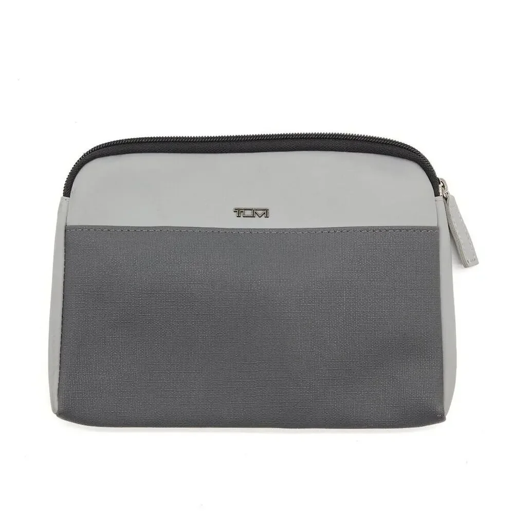 Tumi For Delta Airlines Small Travel Storage Bag Zipper Pouch Toiletries Gray